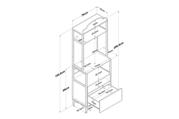 Flerbruks Kapasitetskap Cerreta 154 (70 x 206,8 x 40 cm) - Brun - Oppbevaring - Skap - Oppbevaringsskap