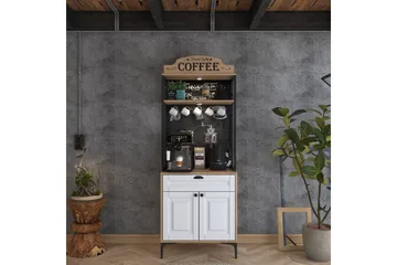 Flerbruks Kapasitetskap Cerreta 157 Valnøtt / Hvit - Hvit/Mørkfarget tre - Oppbevaring - Skap - Oppbevaringsskap