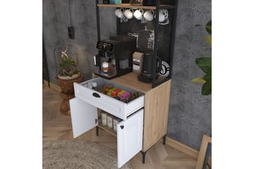 Flerbruks Kapasitetskap Cerreta 157 Valnøtt / Hvit - Hvit/Mørkfarget tre - Oppbevaring - Skap - Oppbevaringsskap