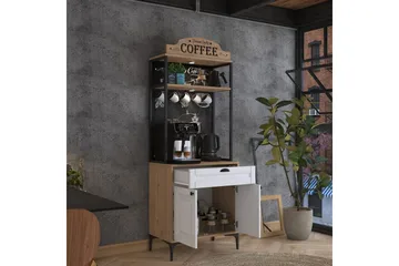 Flerbruks Kapasitetskap Cerreta 157 Valnøtt / Hvit - Hvit/Mørkfarget tre - Oppbevaring - Skap - Oppbevaringsskap