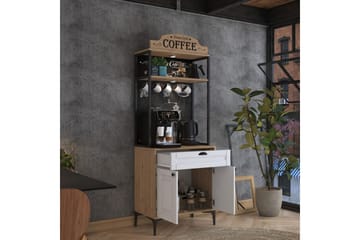 Flerbruks Kapasitetskap Cerreta 157 Valnøtt / Hvit - Hvit/Mørkfarget tre - Oppbevaring - Skap - Oppbevaringsskap