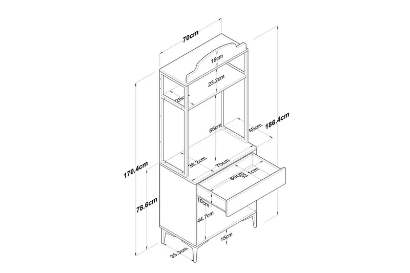 Flerbruks Kapasitetskap Cerreta 157 Valnøtt / Hvit - Hvit/Mørkfarget tre - Oppbevaring - Skap - Oppbevaringsskap