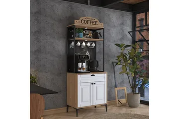 Flerbruks Kapasitetskap Cerreta 157 Valnøtt / Hvit - Hvit/Mørkfarget tre - Oppbevaring - Skap - Oppbevaringsskap