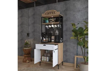 Flerbruks Kapasitetskap Cerreta 157 Valnøtt / Hvit - Hvit/Mørkfarget tre - Oppbevaring - Skap - Oppbevaringsskap