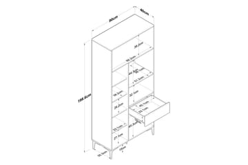 Flerbruks Kapasitetskap Cerreta 165 Hvit - Hvit - Oppbevaring - Skap - Oppbevaringsskap