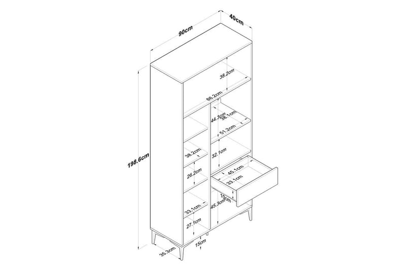 Flerbruks Kapasitetskap Cerreta 165 Hvit - Hvit - Oppbevaring - Skap - Oppbevaringsskap