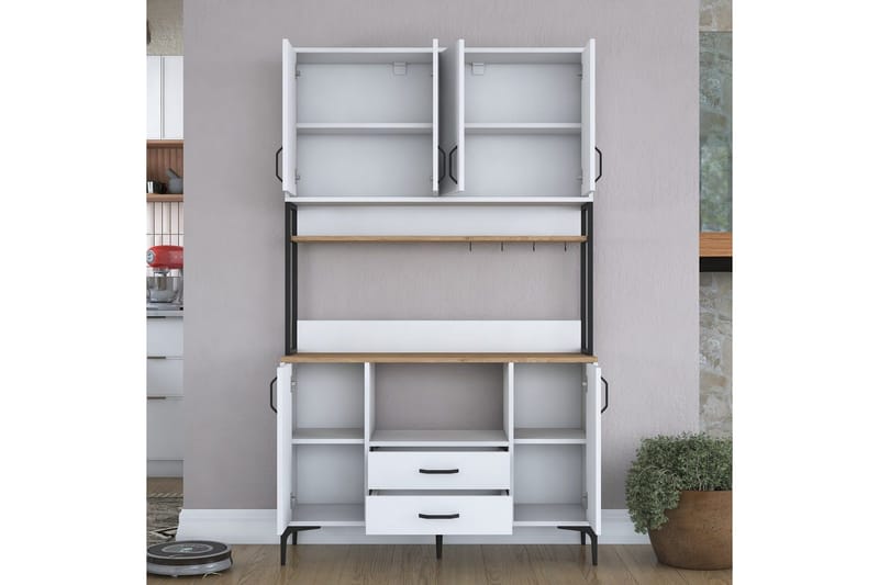 Flerbruks Kapasitetskap Cerreta 169 Valnøtt / Hvit - Hvit - Oppbevaring - Skap - Oppbevaringsskap