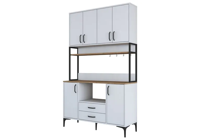 Flerbruks Kapasitetskap Cerreta 169 Valnøtt / Hvit, Hvit