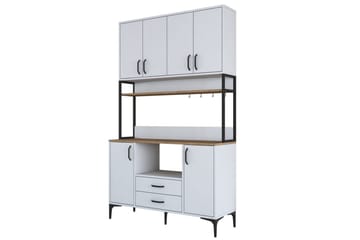 Flerbruks Kapasitetskap Cerreta 169 Valnøtt / Hvit - Hvit - Oppbevaring - Skap - Oppbevaringsskap