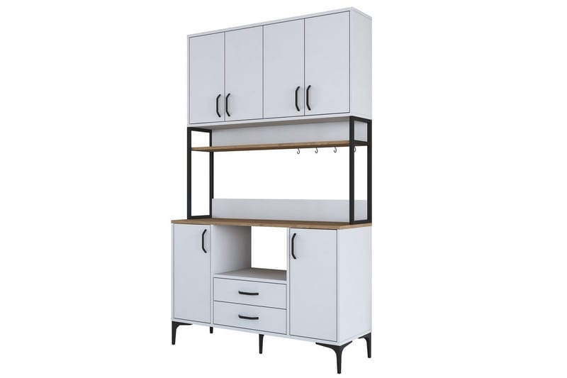 Flerbruks Kapasitetskap Cerreta 169 Valnøtt / Hvit, Hvit