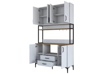 Flerbruks Kapasitetskap Cerreta 169 Valnøtt / Hvit - Hvit - Oppbevaring - Skap - Oppbevaringsskap