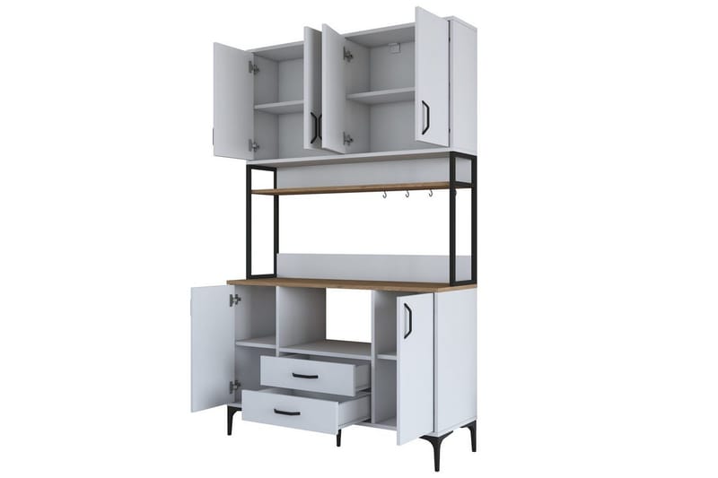 Flerbruks Kapasitetskap Cerreta 169 Valnøtt / Hvit - Hvit - Oppbevaring - Skap - Oppbevaringsskap