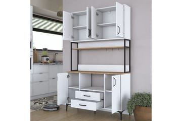 Flerbruks Kapasitetskap Cerreta 169 Valnøtt / Hvit - Hvit - Oppbevaring - Skap - Oppbevaringsskap