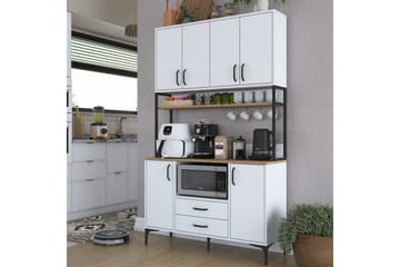 Flerbruks Kapasitetskap Cerreta 169 Valnøtt / Hvit - Hvit - Oppbevaring - Skap - Oppbevaringsskap