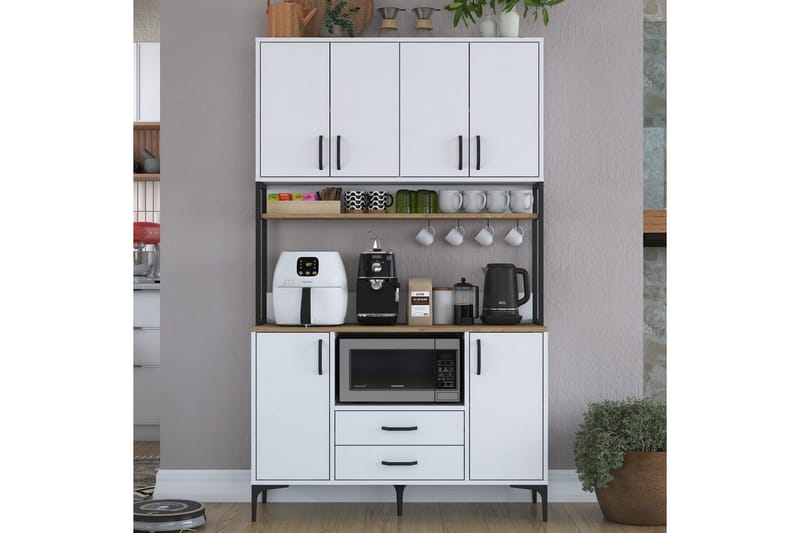 Flerbruks Kapasitetskap Cerreta 169 Valnøtt / Hvit - Hvit - Oppbevaring - Skap - Oppbevaringsskap