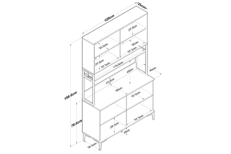 Flerbruks Kapasitetskap Cerreta 173 Hvit - Hvit - Oppbevaring - Skap - Oppbevaringsskap