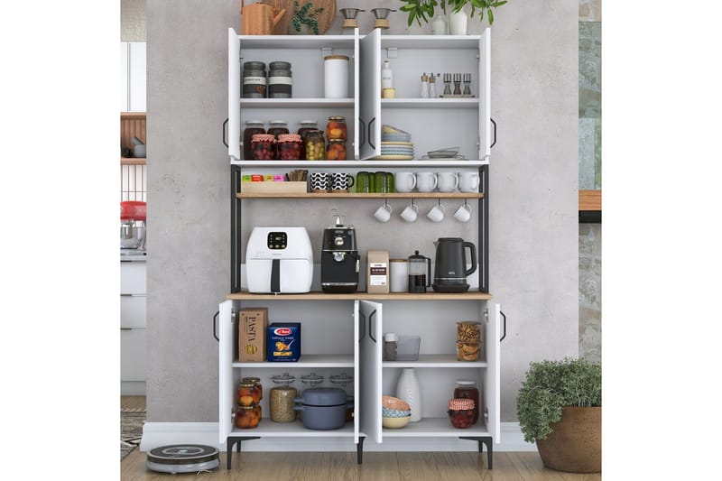 Flerbruks Kapasitetskap Cerreta 173 Valnøtt / Hvit - Valnøtt / Hvit - Oppbevaring - Skap - Oppbevaringsskap