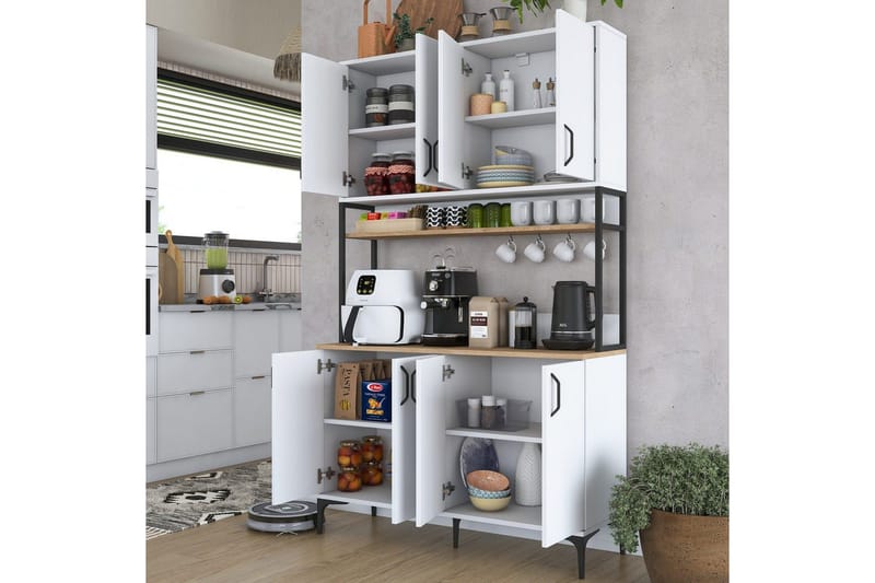 Flerbruks Kapasitetskap Cerreta 173 Valnøtt / Hvit - Valnøtt / Hvit - Oppbevaring - Skap - Oppbevaringsskap