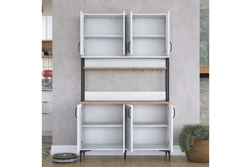 Flerbruks Kapasitetskap Cerreta 173 Valnøtt / Hvit - Valnøtt / Hvit - Oppbevaring - Skap - Oppbevaringsskap