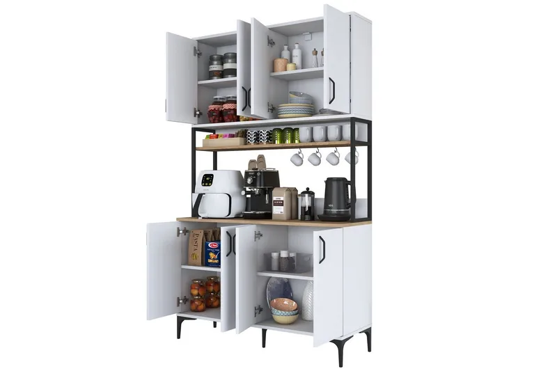 Flerbruks Kapasitetskap Cerreta 173 Valnøtt / Hvit, Valnøtt / Hvit