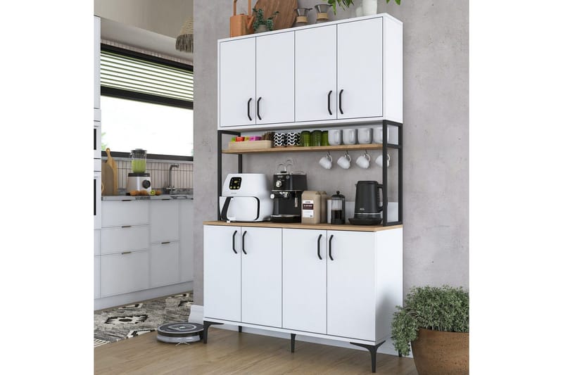 Flerbruks Kapasitetskap Cerreta 173 Valnøtt / Hvit - Valnøtt / Hvit - Oppbevaring - Skap - Oppbevaringsskap