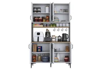 Flerbruks Kapasitetskap Cerreta 173 Valnøtt / Hvit - Valnøtt / Hvit - Oppbevaring - Skap - Oppbevaringsskap