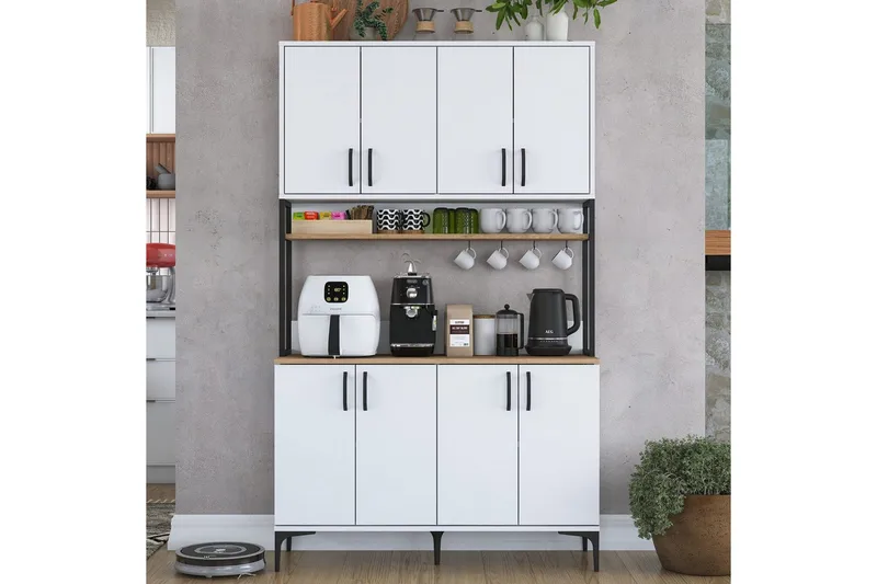 Flerbruks Kapasitetskap Cerreta 173 Valnøtt / Hvit - Valnøtt / Hvit - Oppbevaring - Skap - Oppbevaringsskap