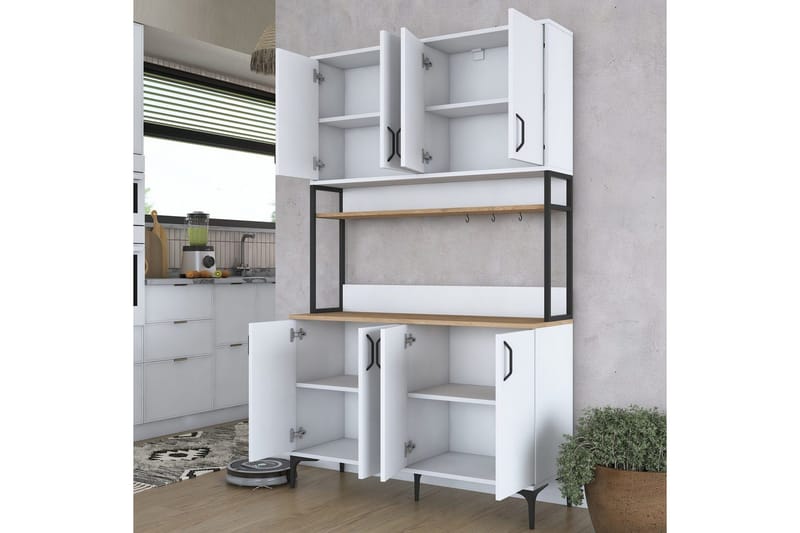 Flerbruks Kapasitetskap Cerreta 173 Valnøtt / Hvit - Valnøtt / Hvit - Oppbevaring - Skap - Oppbevaringsskap