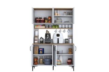 Flerbruks Kapasitetskap Cerreta 176 Valnøtt / Hvit - Mellomfarget tre/Hvit - Oppbevaring - Skap - Oppbevaringsskap