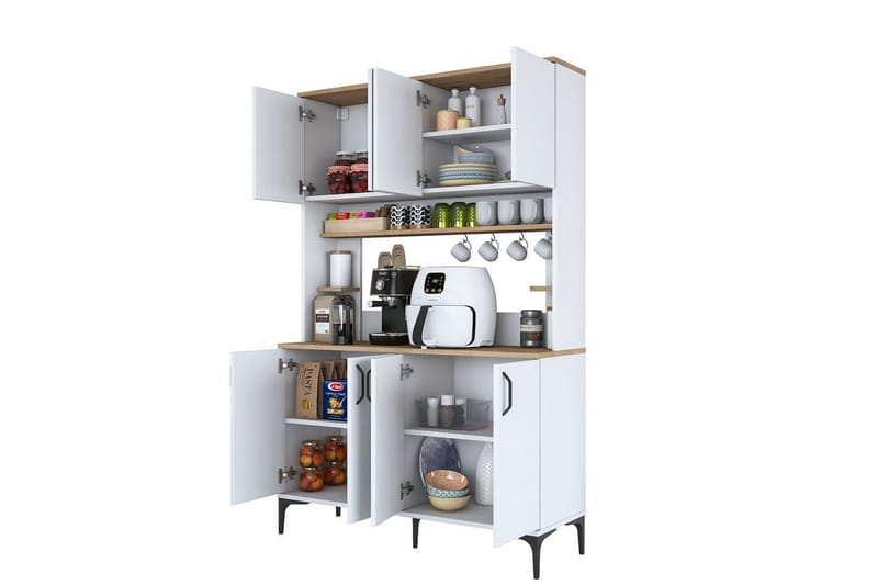 Flerbruks Kapasitetskap Cerreta 176 Valnøtt / Hvit - Mellomfarget tre/Hvit - Oppbevaring - Skap - Oppbevaringsskap