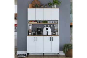 Flerbruks Kapasitetskap Cerreta 176 Valnøtt / Hvit - Mellomfarget tre/Hvit - Oppbevaring - Skap - Oppbevaringsskap