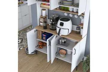 Flerbruks Kapasitetskap Cerreta 176 Valnøtt / Hvit - Mellomfarget tre/Hvit - Oppbevaring - Skap - Oppbevaringsskap