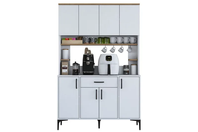 Flerbruks Kapasitetskap Cerreta 177 Valnøtt / Hvit, Valnøtt / Hvit