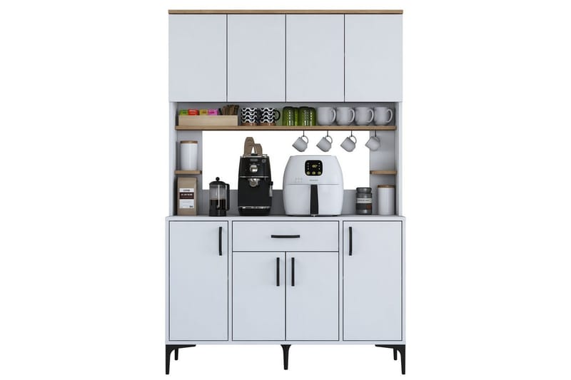 Flerbruks Kapasitetskap Cerreta 177 Valnøtt / Hvit, Valnøtt / Hvit