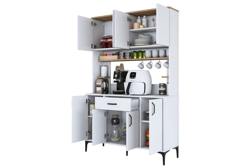 Flerbruks Kapasitetskap Cerreta 177 Valnøtt / Hvit - Valnøtt / Hvit - Oppbevaring - Skap - Oppbevaringsskap