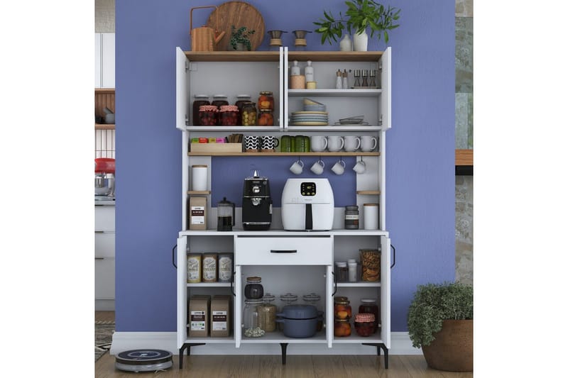 Flerbruks Kapasitetskap Cerreta 177 Valnøtt / Hvit - Valnøtt / Hvit - Oppbevaring - Skap - Oppbevaringsskap