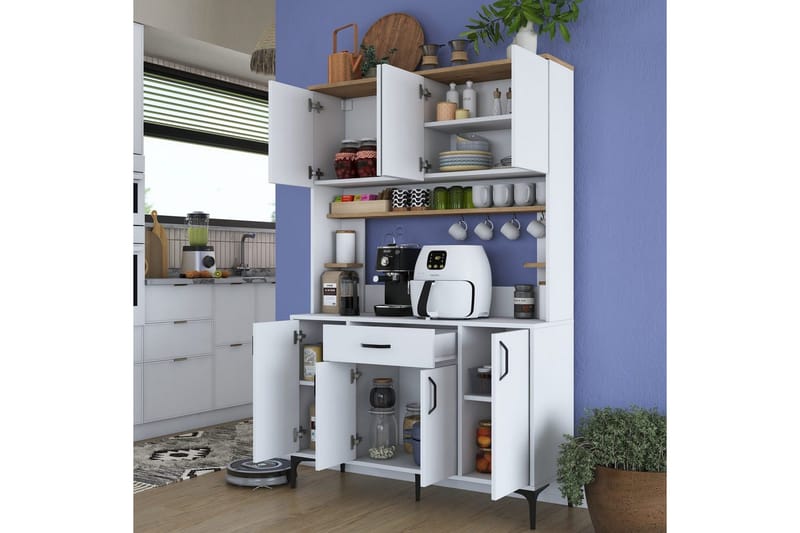 Flerbruks Kapasitetskap Cerreta 177 Valnøtt / Hvit - Valnøtt / Hvit - Oppbevaring - Skap - Oppbevaringsskap