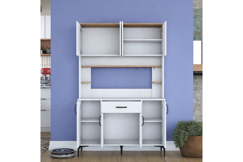 Flerbruks Kapasitetskap Cerreta 177 Valnøtt / Hvit - Valnøtt / Hvit - Oppbevaring - Skap - Oppbevaringsskap