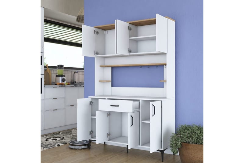 Flerbruks Kapasitetskap Cerreta 177 Valnøtt / Hvit - Valnøtt / Hvit - Oppbevaring - Skap - Oppbevaringsskap