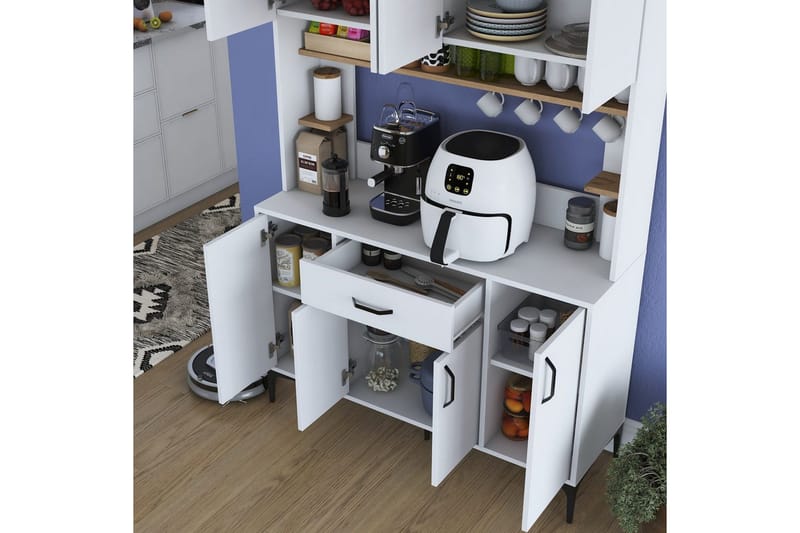 Flerbruks Kapasitetskap Cerreta 177 Valnøtt / Hvit - Valnøtt / Hvit - Oppbevaring - Skap - Oppbevaringsskap