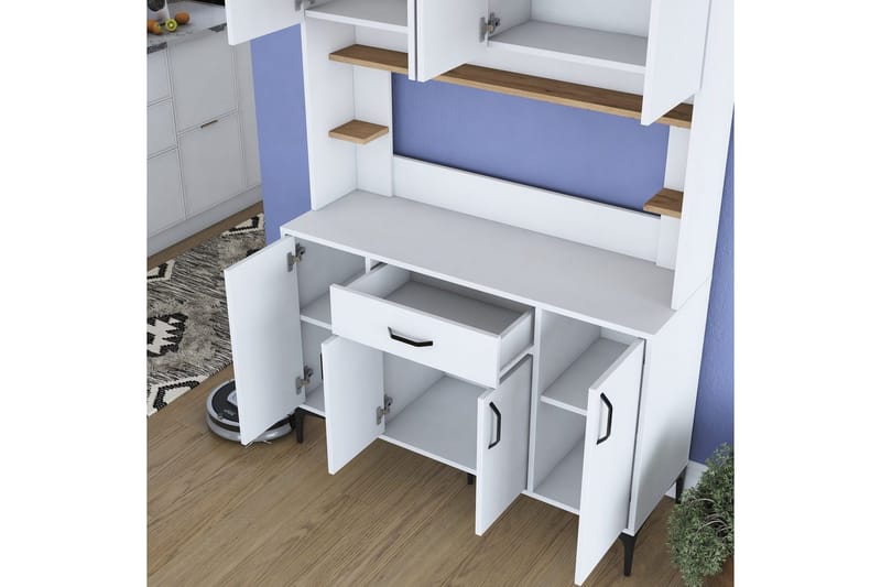 Flerbruks Kapasitetskap Cerreta 177 Valnøtt / Hvit - Valnøtt / Hvit - Oppbevaring - Skap - Oppbevaringsskap