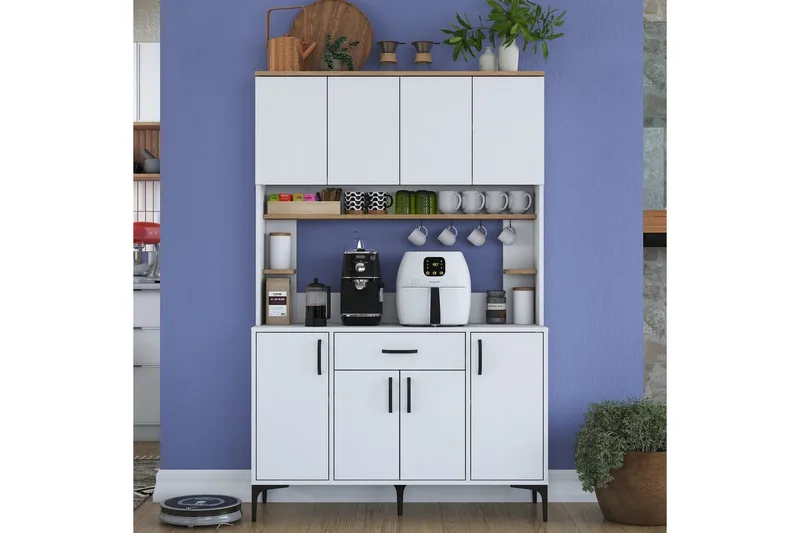 Flerbruks Kapasitetskap Cerreta 177 Valnøtt / Hvit - Valnøtt / Hvit - Oppbevaring - Skap - Oppbevaringsskap