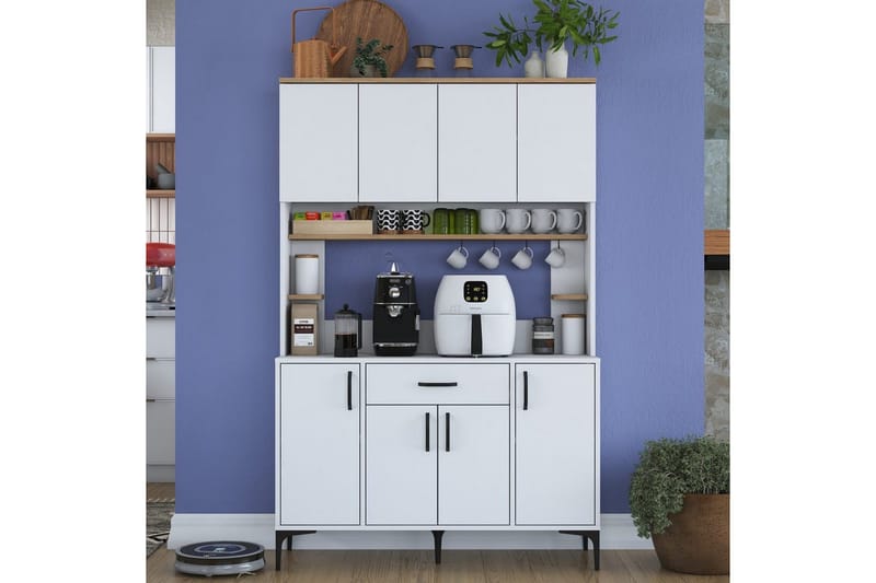 Flerbruks Kapasitetskap Cerreta 177 Valnøtt / Hvit - Valnøtt / Hvit - Oppbevaring - Skap - Oppbevaringsskap