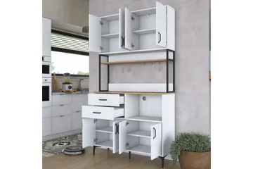 Flerbruks Kapasitetskap Cerreta 179 Valnøtt / Hvit / Sort - Valnøtt / Hvit / Sort - Oppbevaring - Skap - Oppbevaringsskap