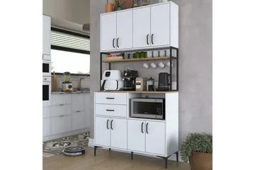 Flerbruks Kapasitetskap Cerreta 179 Valnøtt / Hvit / Sort - Valnøtt / Hvit / Sort - Oppbevaring - Skap - Oppbevaringsskap