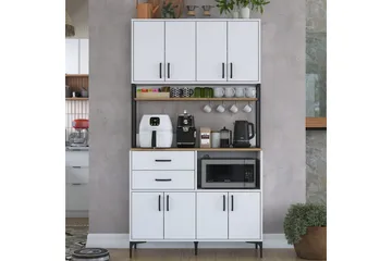 Flerbruks Kapasitetskap Cerreta 179 Valnøtt / Hvit / Sort - Valnøtt / Hvit / Sort - Oppbevaring - Skap - Oppbevaringsskap