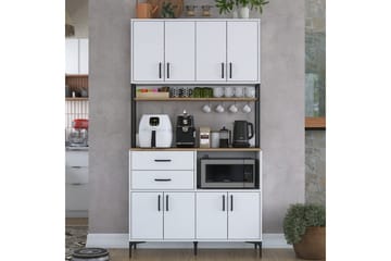 Flerbruks Kapasitetskap Cerreta 179 Valnøtt / Hvit / Sort - Valnøtt / Hvit / Sort - Oppbevaring - Skap - Oppbevaringsskap