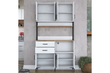 Flerbruks Kapasitetskap Cerreta 179 Valnøtt / Hvit / Sort - Valnøtt / Hvit / Sort - Oppbevaring - Skap - Oppbevaringsskap