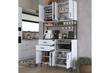 Flerbruks Kapasitetskap Cerreta 179 Valnøtt / Hvit / Sort - Valnøtt / Hvit / Sort - Oppbevaring - Skap - Oppbevaringsskap