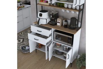 Flerbruks Kapasitetskap Cerreta 179 Valnøtt / Hvit / Sort - Valnøtt / Hvit / Sort - Oppbevaring - Skap - Oppbevaringsskap